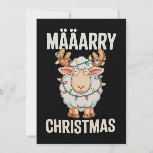 Frohe Weihnachten Schaf Rentiere Geweihe Xmas Lich Einladung