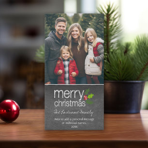Frohe Weihnachten Schiefertafel - Vertikales Foto