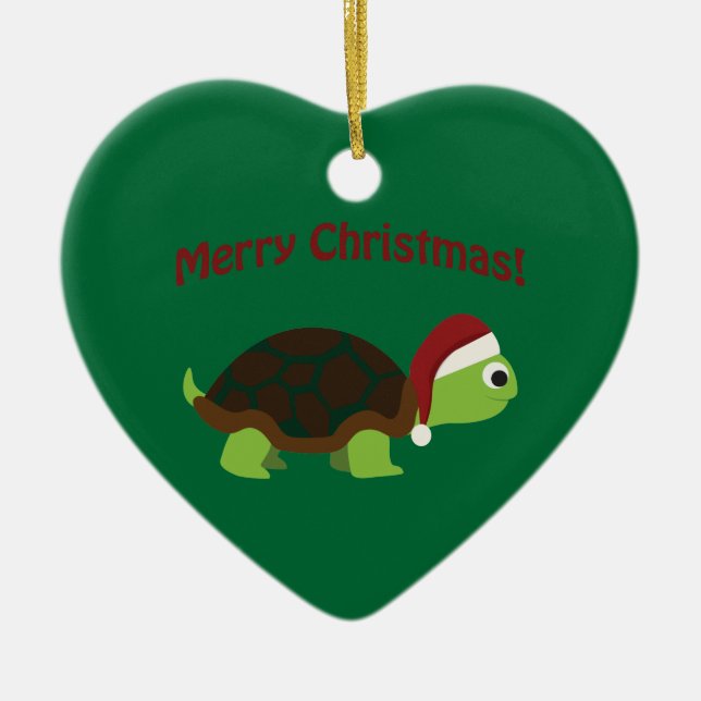 Frohe Weihnachten! Schildkröte Keramik Ornament (Vorne)