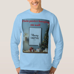 "Frohe Weihnachten" Schlichtes Poster Langschläfch T-Shirt