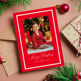 Frohe Weihnachten schlichtes Rot-Weiß-Foto