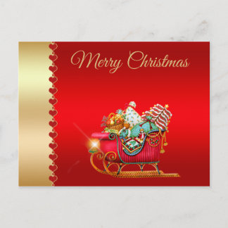 Frohe Weihnachten, Schlitten des Weihnachtsmanns, Postkarte