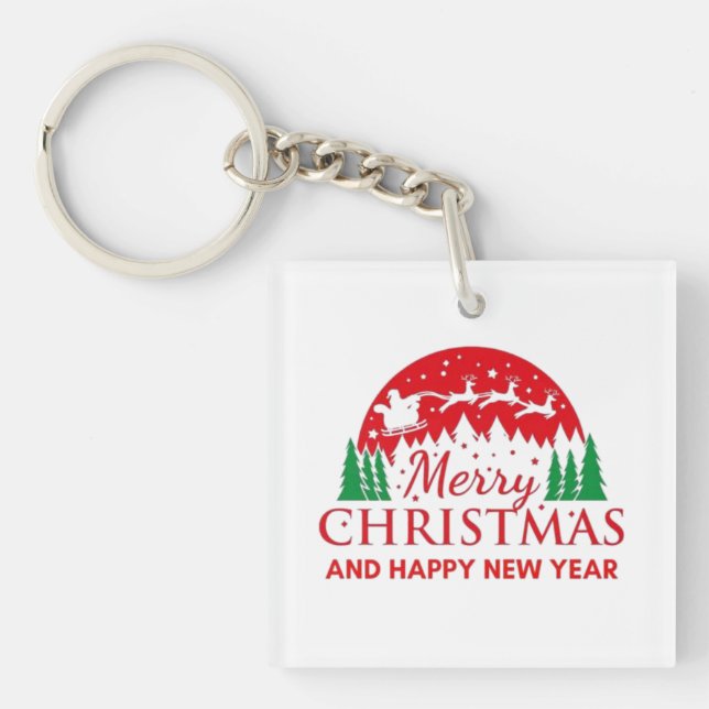 Frohe Weihnachten Schlüsselanhänger (Vorderseite)