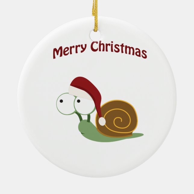 Frohe Weihnachten! Schnecke Keramik Ornament (Hinten)