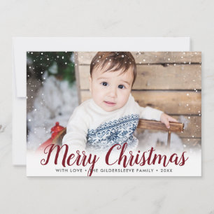 Frohe Weihnachten Schnee gerahmtes Foto
