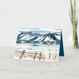 Frohe Weihnachten Schnee Landschaft Berge Karte