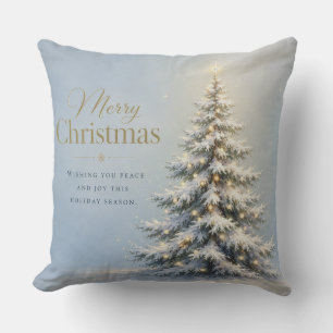 Frohe Weihnachten Schnee Tanne Kissen