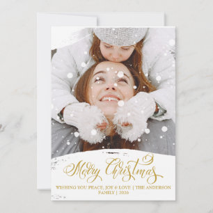 Frohe Weihnachten Schneefall-Overlay-Foto Schrift