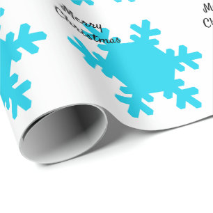 Frohe Weihnachten Schneeflocken Muster Blue White Geschenkpapier