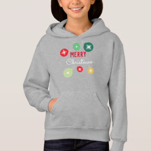 Frohe Weihnachten Schneeflocken Ornament Schwarz Hoodie