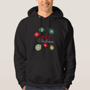 Frohe Weihnachten Schneeflocken Ornament Schwarz Hoodie
