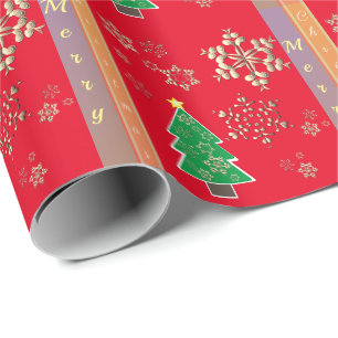 "Frohe Weihnachten" Schneeflocken und Weihnachten Geschenkpapier
