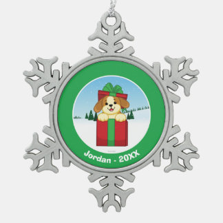 Frohe Weihnachten! Schneeflocken Zinn-Ornament