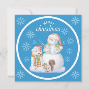 Frohe Weihnachten Schneemann, Eisbär, Eichhörnchen