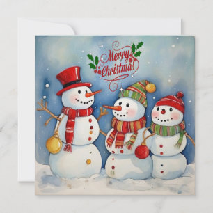 Frohe Weihnachten, Schneemann-Feier Feiertagskarte