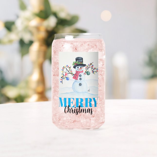 Frohe Weihnachten Schneemann Trinkset Dosenglas (Insitu (Hochzeit))