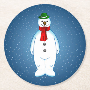 Frohe Weihnachten Schneemann Untersetzer aus Papie