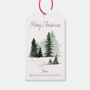 Frohe Weihnachten Schneeweihnachtsbaumen Geschenkanhänger