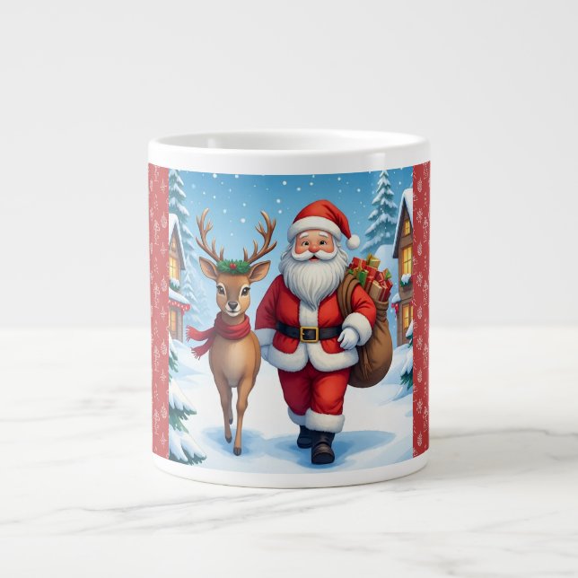 Frohe Weihnachten, Schneeweihnachtswunder Jumbo-Tasse (Vorderseite)