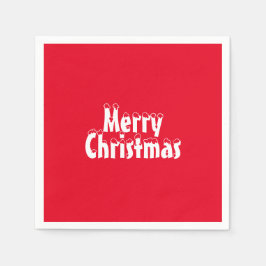 "Frohe Weihnachten", schneeweißes Party Serviette