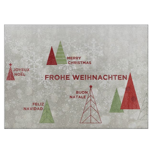 Frohe Weihnachten Schneidebrett (Vorderseite)