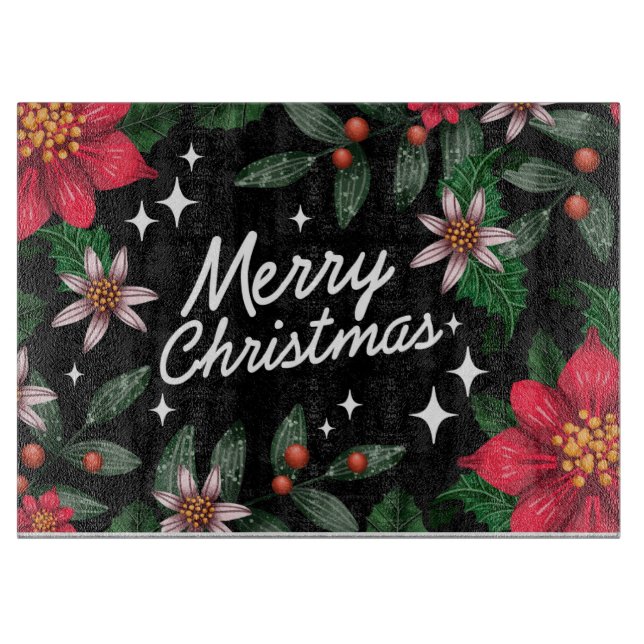 Frohe Weihnachten Schneidebrett (Vorderseite)