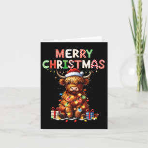 Frohe Weihnachten schottischen Highland Cow Xmas F Karte