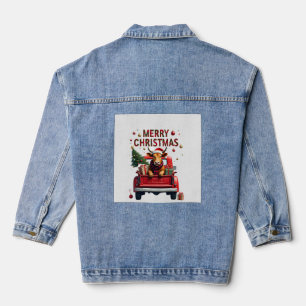 Frohe Weihnachten Schottischer Highland-Kuh Weihna Jeansjacke