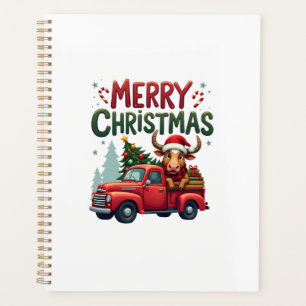 Frohe Weihnachten Schottischer Highland-Kuh Weihna Planer