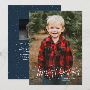 Frohe Weihnachten Schrift einfach navyblaue Foto