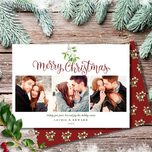 Frohe Weihnachten Schrift Mistelzweig 3 Foto Paare