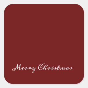 Frohe Weihnachten Schrift Rot Einfach Modern Quadratischer Aufkleber