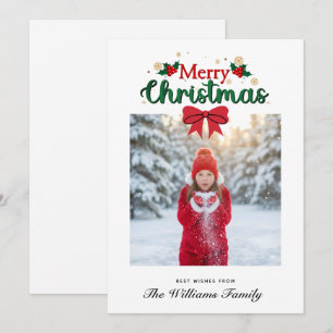 Frohe Weihnachten Schrift & rotes Band Benutzerfot