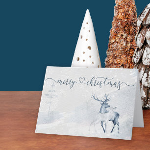 Frohe Weihnachten Schrift Wasserfarbe Hirsch und R