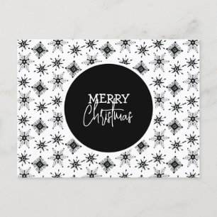 Frohe Weihnachten Schriftzug schwarzes Schneeflock Postkarte