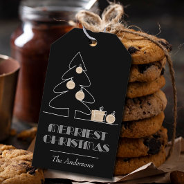 Frohe Weihnachten Schwarz Geschenkanhänger