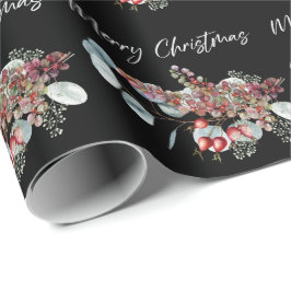 Frohe Weihnachten Schwarz Geschenkpapier
