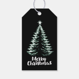 Frohe Weihnachten Schwarz & Mint Distressed Chic T Geschenkanhänger