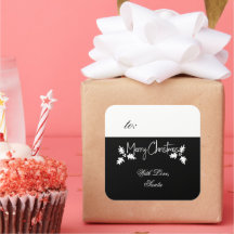 Frohe Weihnachten Schwarz-Weiß-Geschenktafel