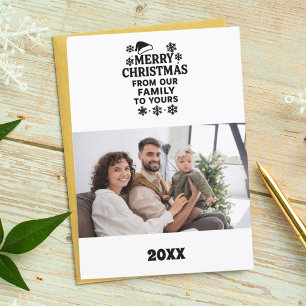 Frohe Weihnachten Schwarz-weiß moderne Fotokarte