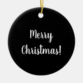 Frohe Weihnachten Schwarz-Weiß-Typografie Keramik Ornament