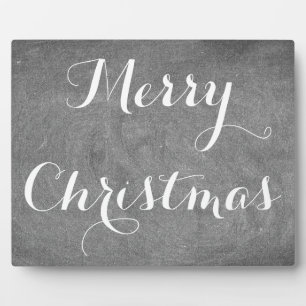 Frohe Weihnachten Schwarz-weiße Chalkboard Blackbo Fotoplatte