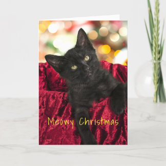 Frohe Weihnachten schwarze Kätzchen Feiertags-Gruß Karte
