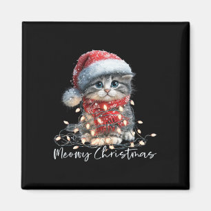 Frohe Weihnachten schwarze Katzenlichter Weihnacht Magnet