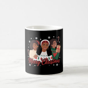 Frohe Weihnachten Schwarze Königin Mädchen Afrikan Kaffeetasse