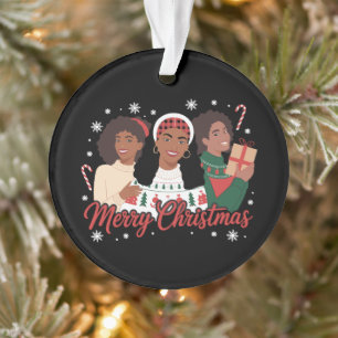 Frohe Weihnachten Schwarze Königin Mädchen Afrikan Ornament