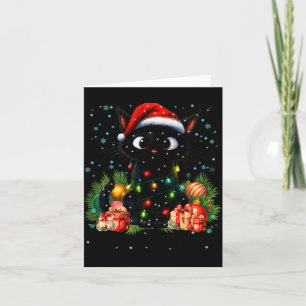 Frohe Weihnachten Schwarze süße Katze Weihnachtsma Karte