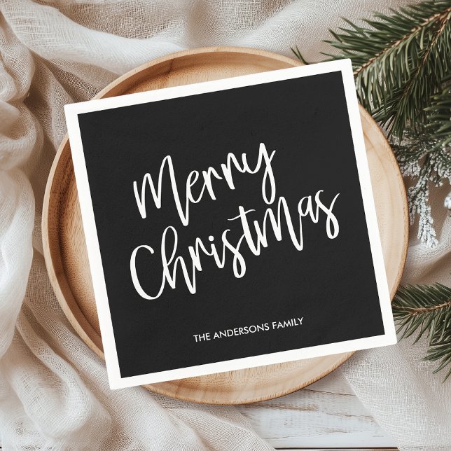 Frohe Weihnachten Schwarzer Feiertag Serviette (Von Creator hochgeladen)