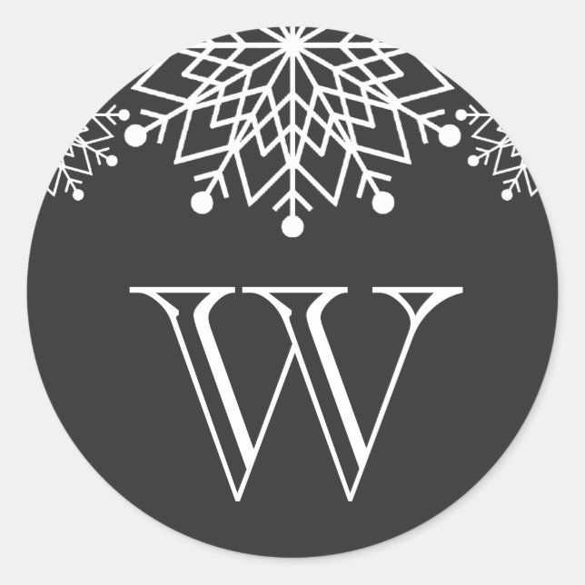 Frohe Weihnachten | Schwarzer und weißer Umschlag  Runder Aufkleber (Vorderseite)