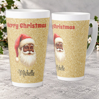 Frohe Weihnachten Schwarzer Weihnachtsmann Gold Gl Milchtasse